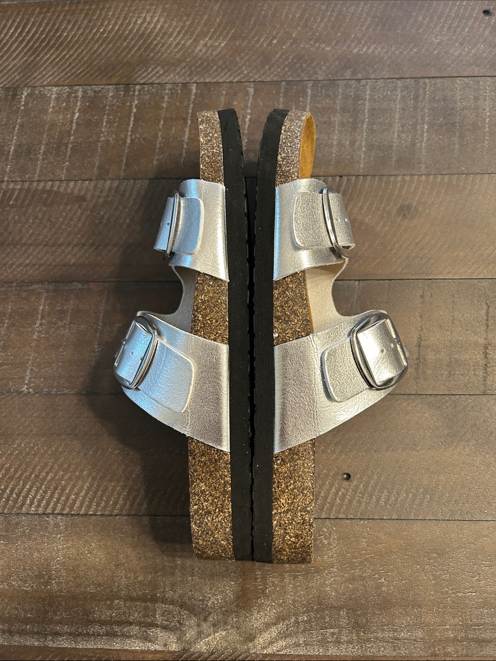 Universal Thread Silver Double-Buckle Slide Sandals - Picture 8 of 8